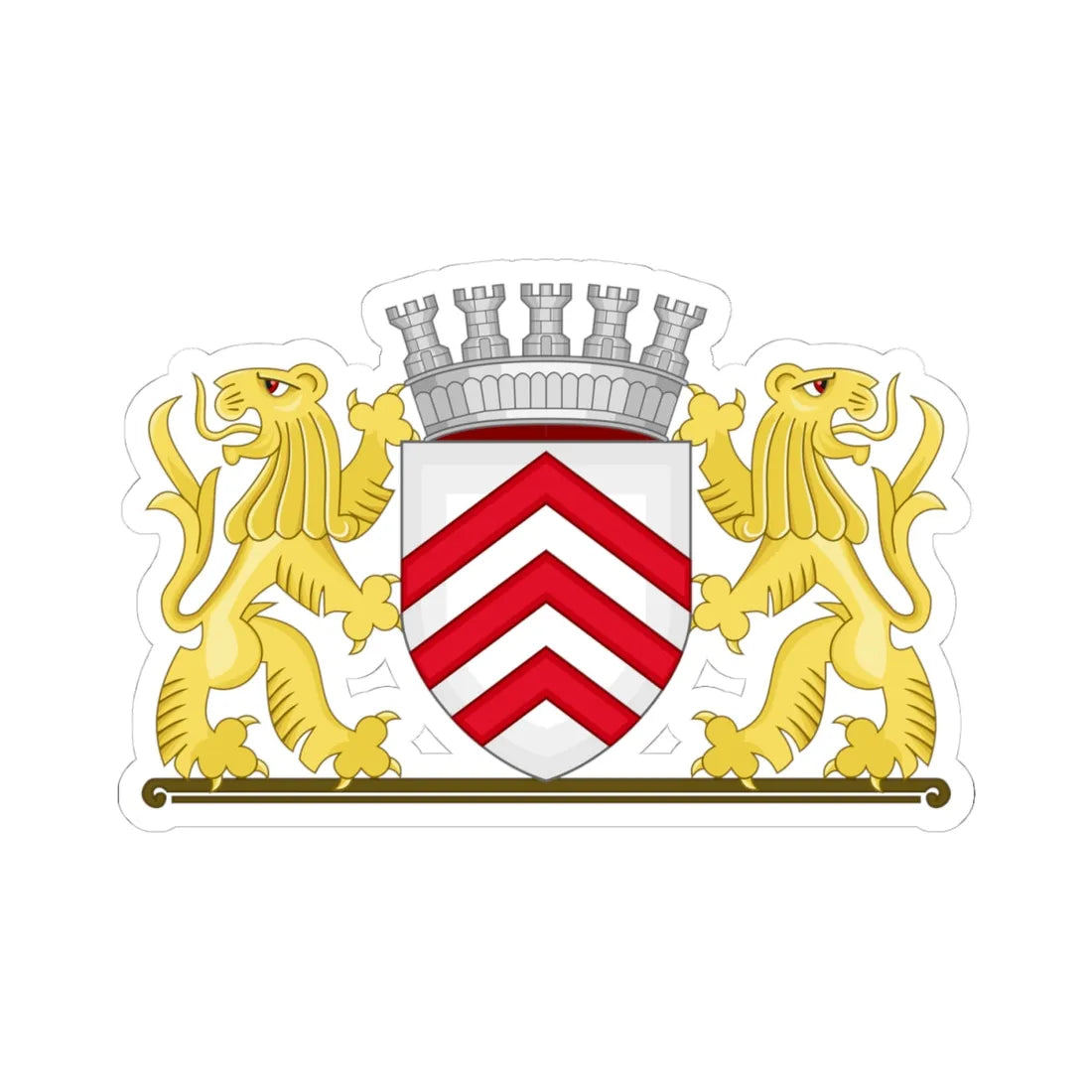 Wapen van Lier (Belgium) (Coat of Arms) STICKER Vinyl Kiss-Cut Decal 4 Inch White - The Sticker Space