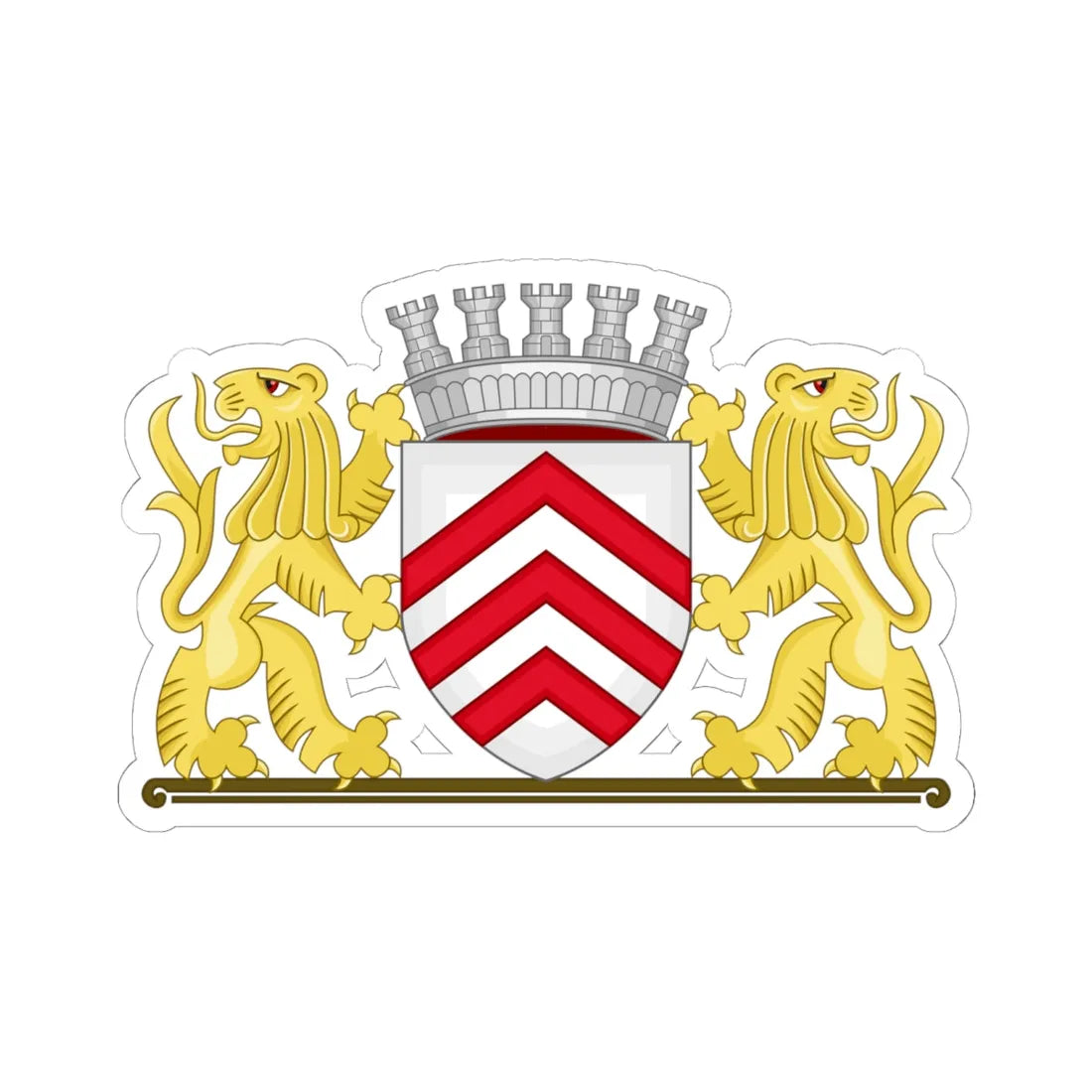 Wapen van Lier (Belgium) (Coat of Arms) STICKER Vinyl Kiss-Cut Decal 6 Inch White - The Sticker Space