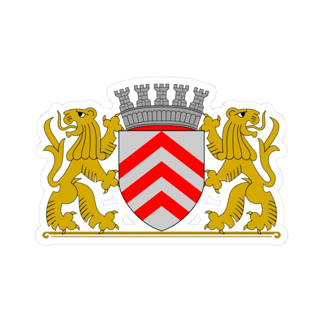 Wapen van Lier vlak (Belgium) (Coat of Arms) STICKER Vinyl Kiss-Cut Decal 3 Inch White - The Sticker Space