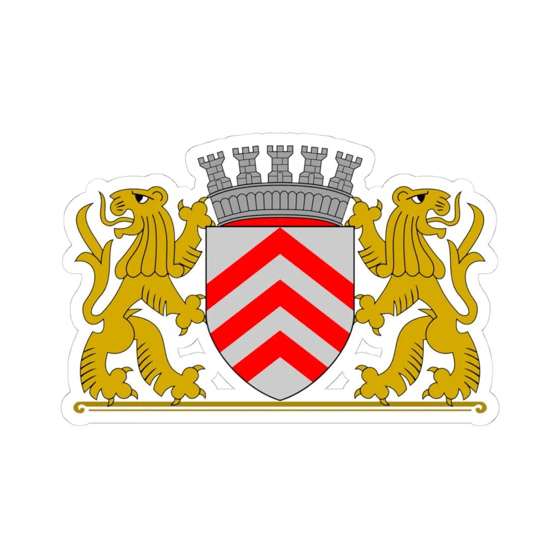 Wapen van Lier vlak (Belgium) (Coat of Arms) STICKER Vinyl Kiss-Cut Decal 4 Inch White - The Sticker Space