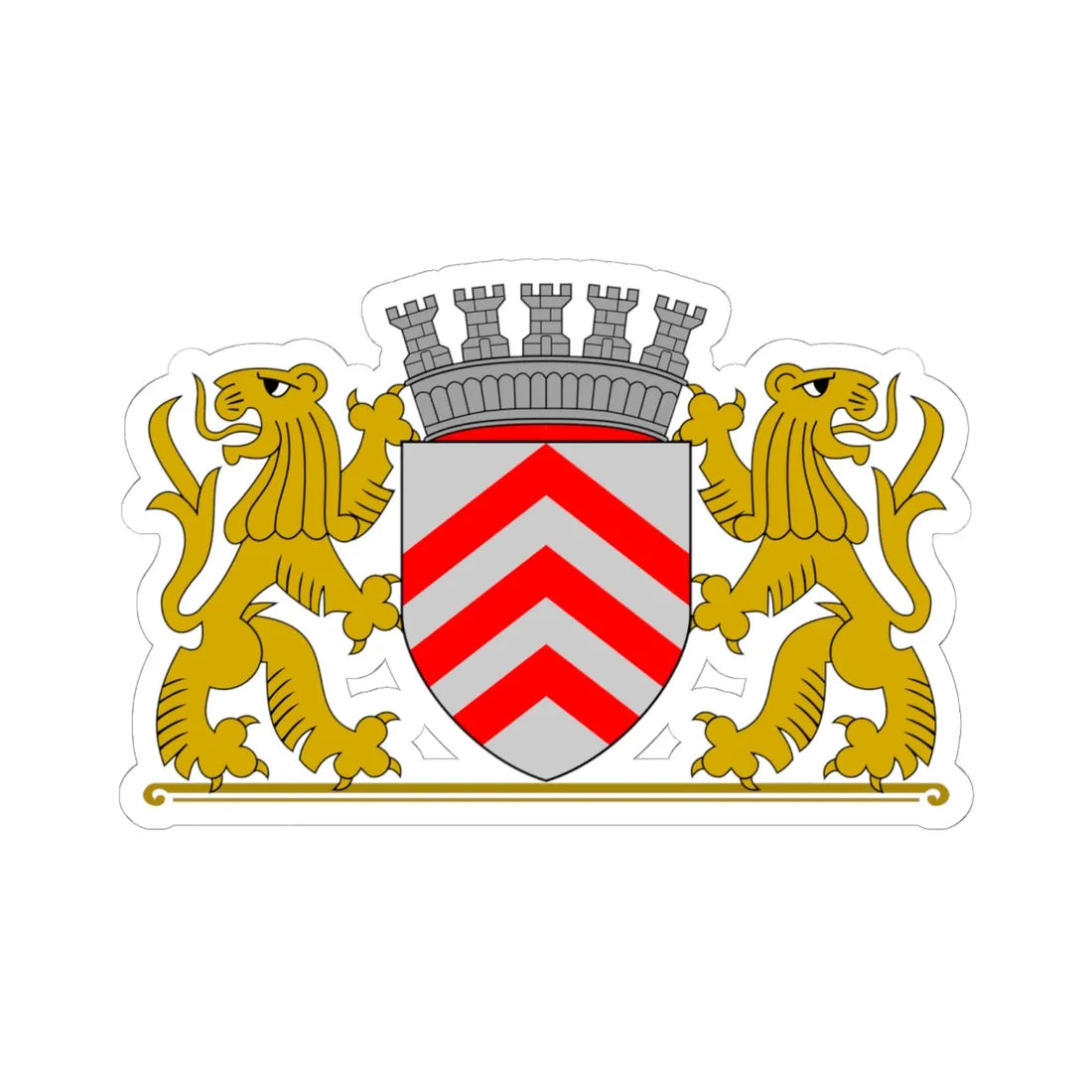 Wapen van Lier vlak (Belgium) (Coat of Arms) STICKER Vinyl Kiss-Cut Decal 6 Inch White - The Sticker Space