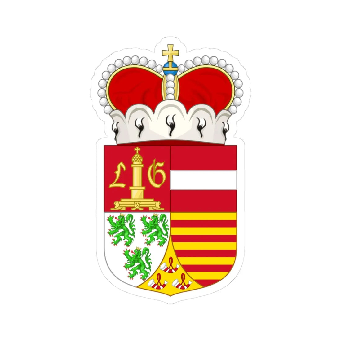 Wapen van Luik provincie (Belgium) (Coat of Arms) STICKER Vinyl Kiss-Cut Decal 3 Inch White - The Sticker Space