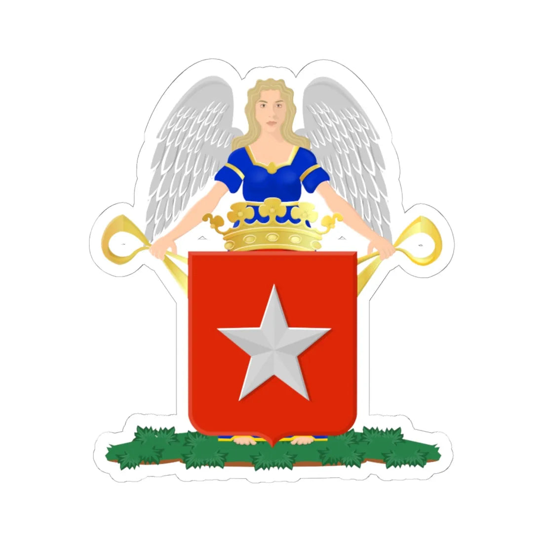 Wapen van Maastricht (Netherlands) (Coat of Arms) STICKER Vinyl Kiss-Cut Decal 6 Inch White - The Sticker Space