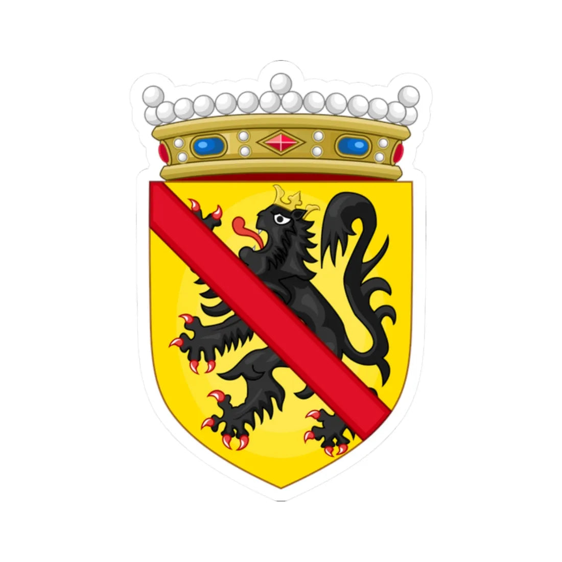 Wapen van Namen provincie (Belgium) (Coat of Arms) STICKER Vinyl Kiss-Cut Decal 2 Inch White - The Sticker Space