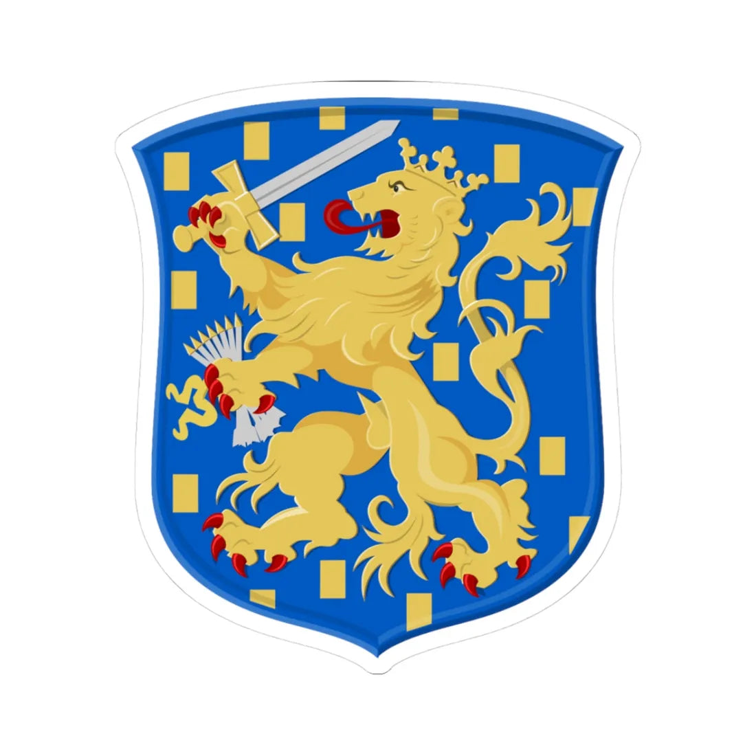 Wapen van Nederland klein (Netherlands) (Coat of Arms) STICKER Vinyl Kiss-Cut Decal 3 Inch White - The Sticker Space