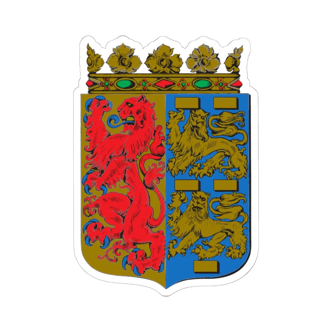 Wapen van Noord-Holland (Netherlands) (Coat of Arms) STICKER Vinyl Kiss-Cut Decal 6 Inch White - The Sticker Space