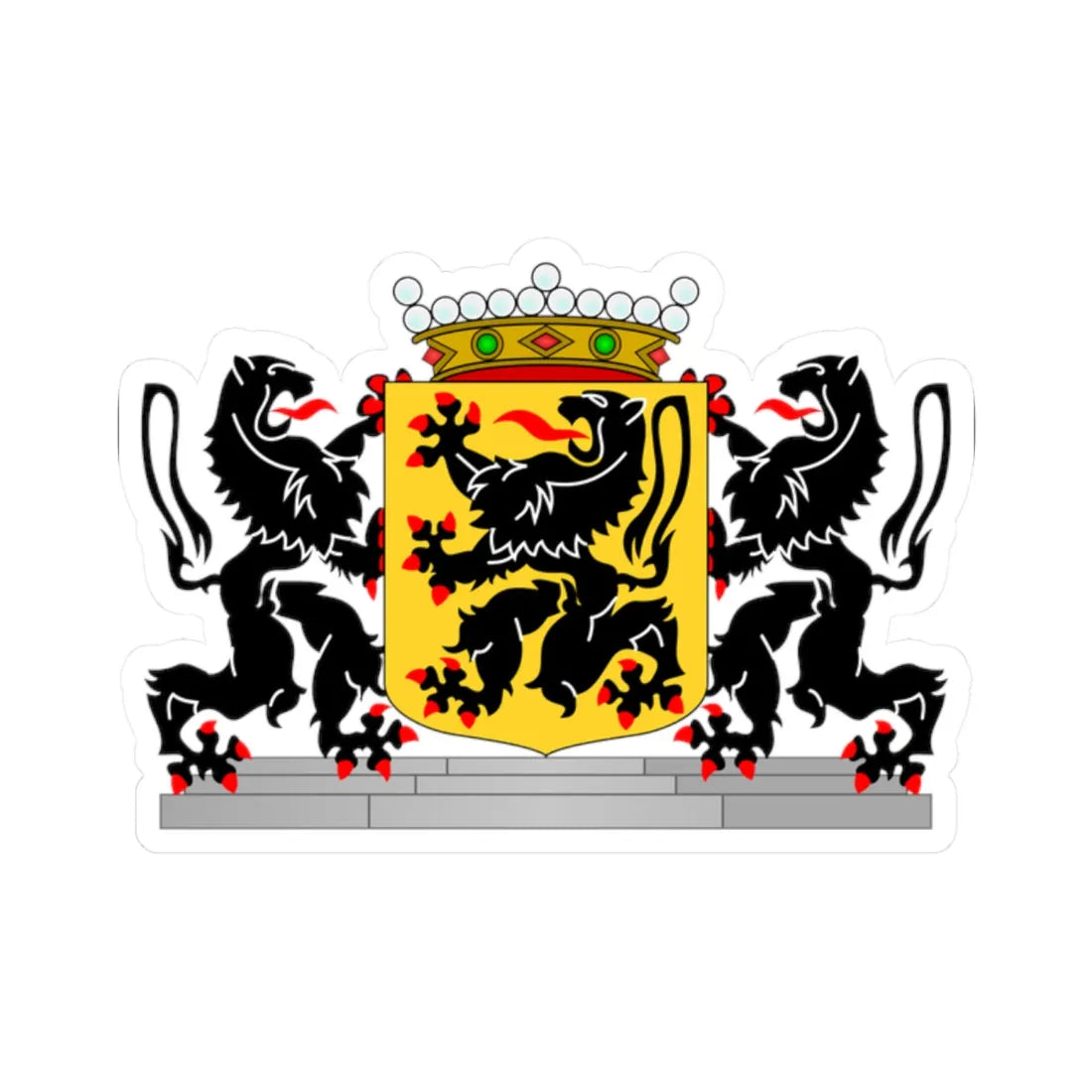 Wapen van Oost-Vlaanderen (Belgium) (Coat of Arms) STICKER Vinyl Kiss-Cut Decal 2 Inch White - The Sticker Space