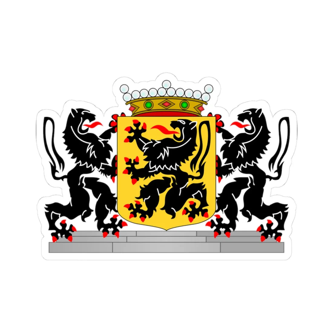 Wapen van Oost-Vlaanderen (Belgium) (Coat of Arms) STICKER Vinyl Kiss-Cut Decal 3 Inch White - The Sticker Space