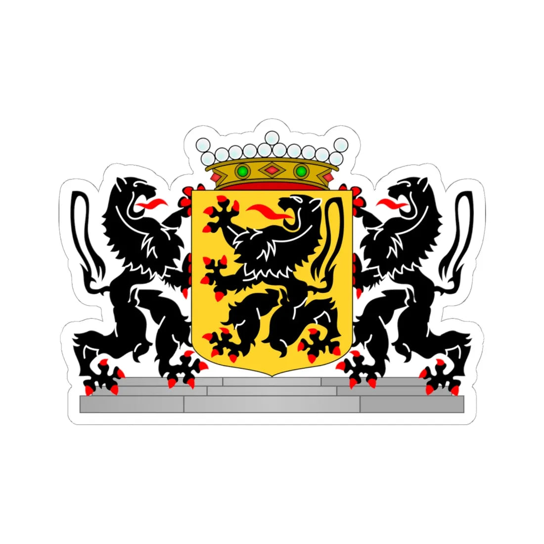 Wapen van Oost-Vlaanderen (Belgium) (Coat of Arms) STICKER Vinyl Kiss-Cut Decal 6 Inch White - The Sticker Space
