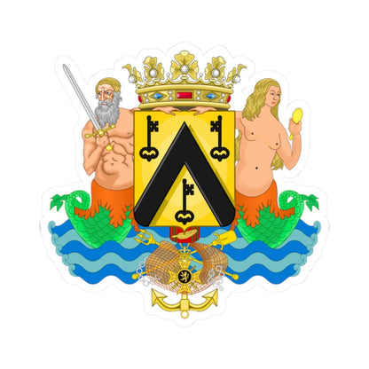 Wapen van Oostende (Belgium) (Coat of Arms) STICKER Vinyl Kiss-Cut Decal 2 Inch White - The Sticker Space