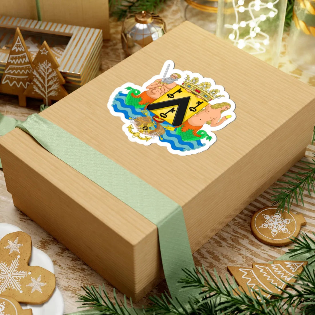 Wapen van Oostende (Belgium) (Coat of Arms) STICKER Vinyl Kiss-Cut Decal - The Sticker Space