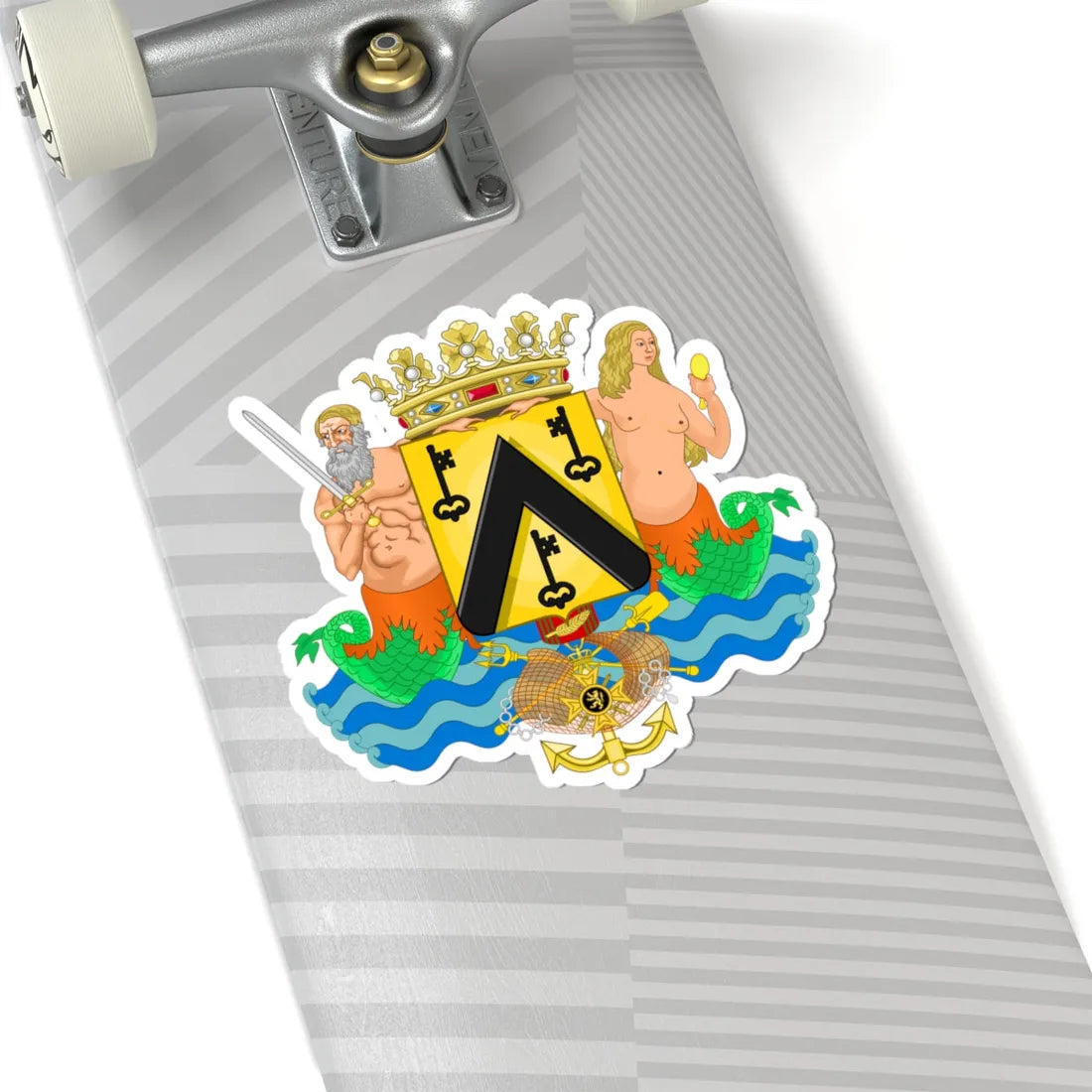 Wapen van Oostende (Belgium) (Coat of Arms) STICKER Vinyl Kiss-Cut Decal - The Sticker Space