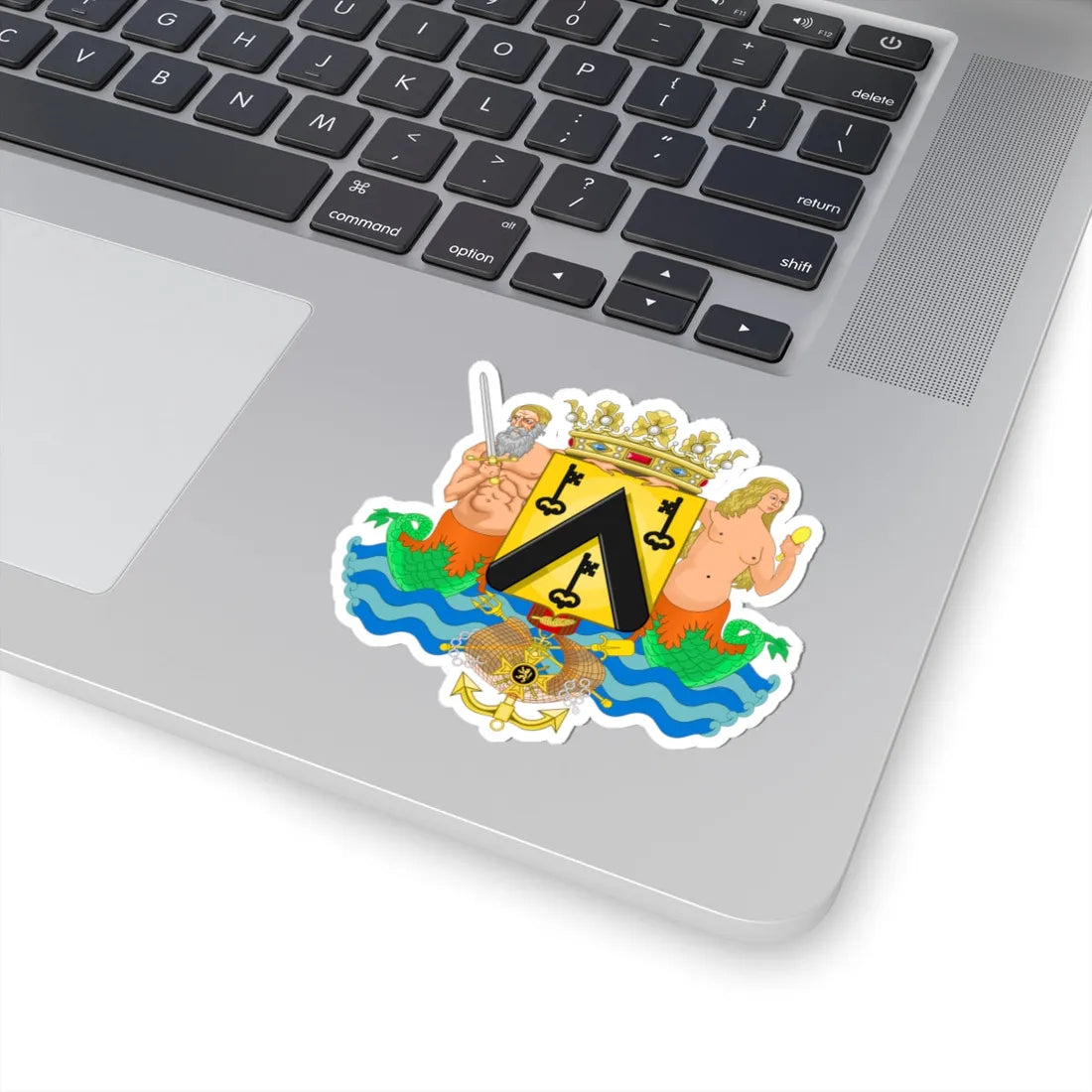 Wapen van Oostende (Belgium) (Coat of Arms) STICKER Vinyl Kiss-Cut Decal - The Sticker Space
