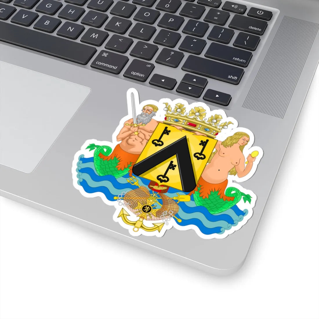 Wapen van Oostende (Belgium) (Coat of Arms) STICKER Vinyl Kiss-Cut Decal - The Sticker Space