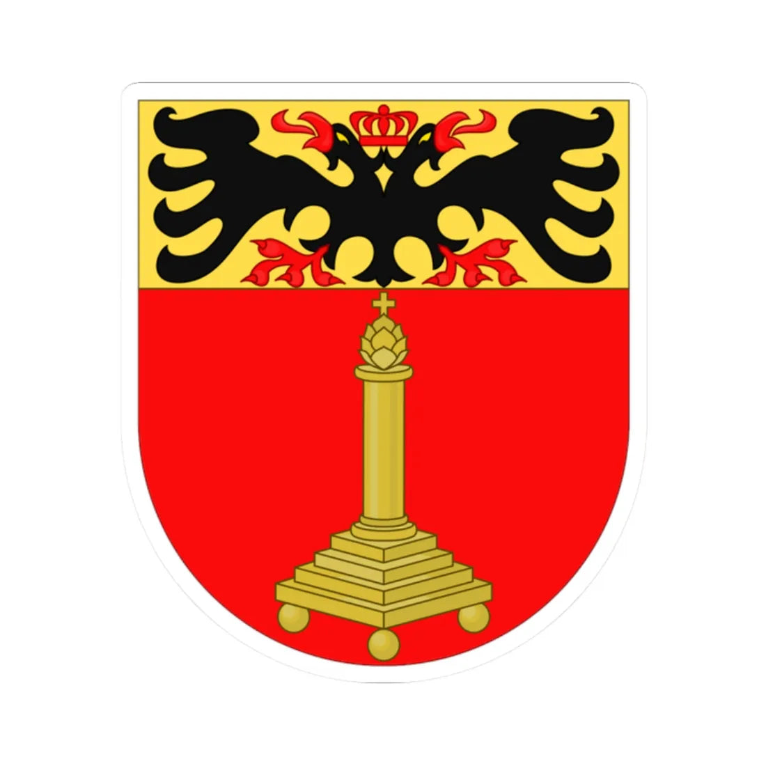 Wapen van Sint-Truiden (Belgium) (Coat of Arms) STICKER Vinyl Kiss-Cut Decal 2 Inch White - The Sticker Space