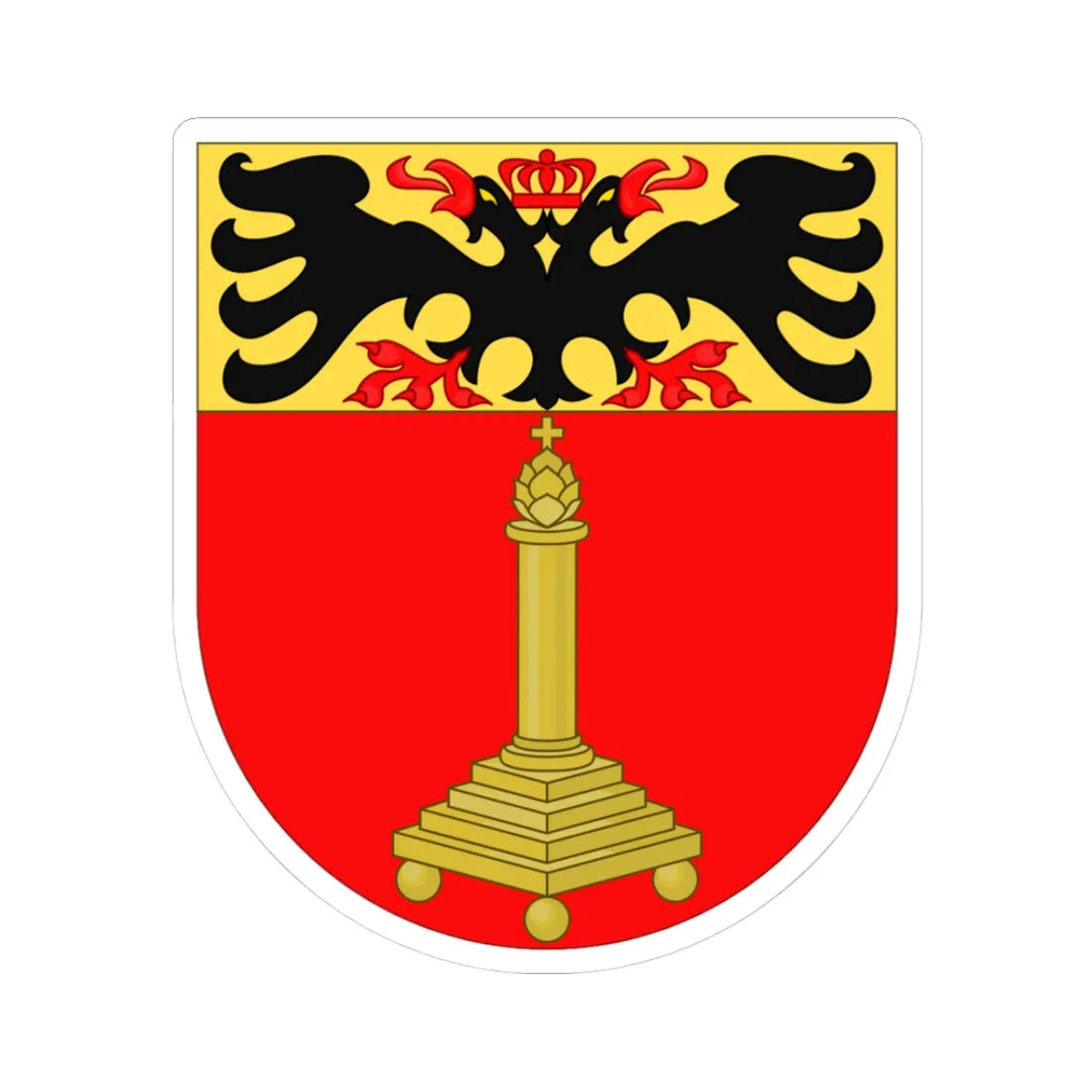 Wapen van Sint-Truiden (Belgium) (Coat of Arms) STICKER Vinyl Kiss-Cut Decal 3 Inch White - The Sticker Space