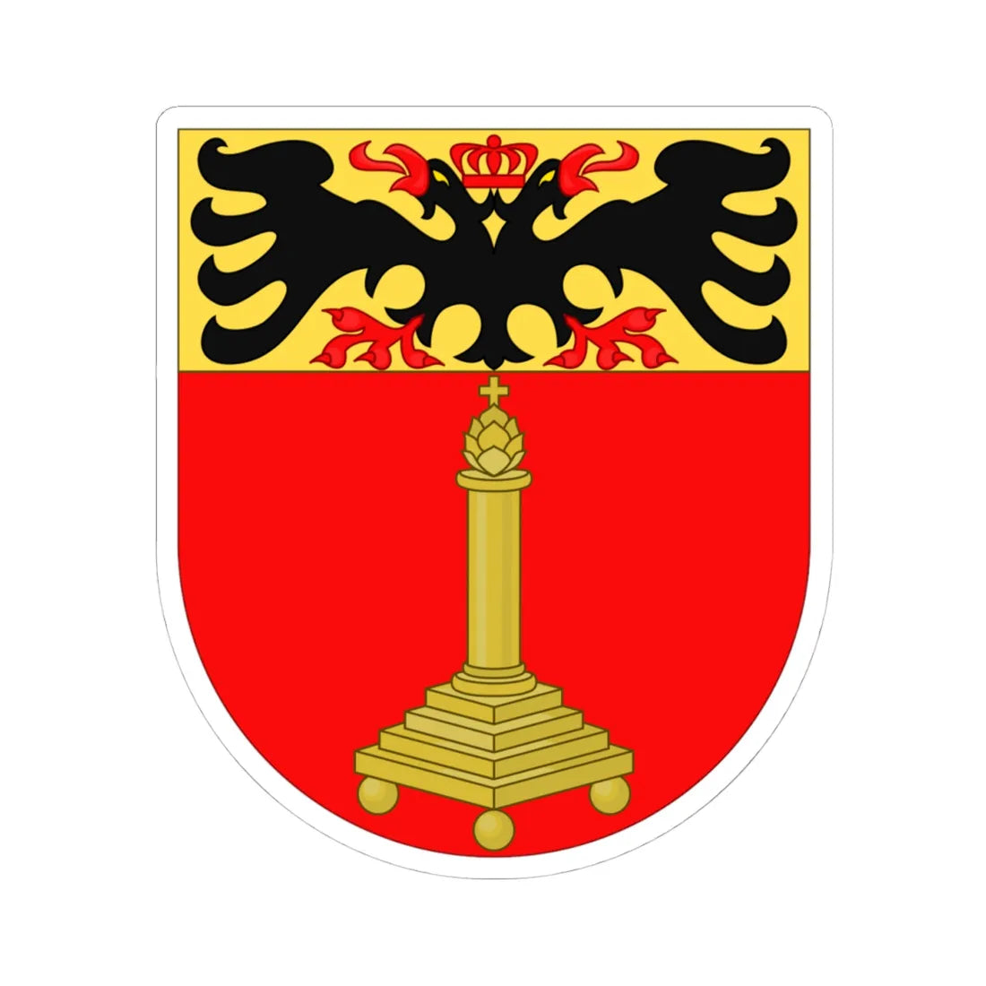 Wapen van Sint-Truiden (Belgium) (Coat of Arms) STICKER Vinyl Kiss-Cut Decal 4 Inch White - The Sticker Space