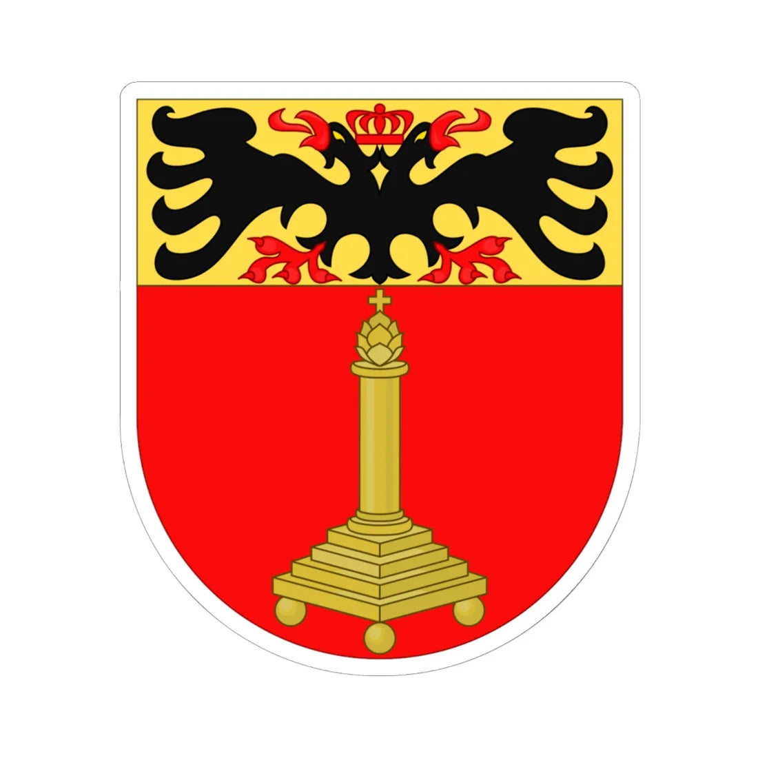 Wapen van Sint-Truiden (Belgium) (Coat of Arms) STICKER Vinyl Kiss-Cut Decal 6 Inch White - The Sticker Space