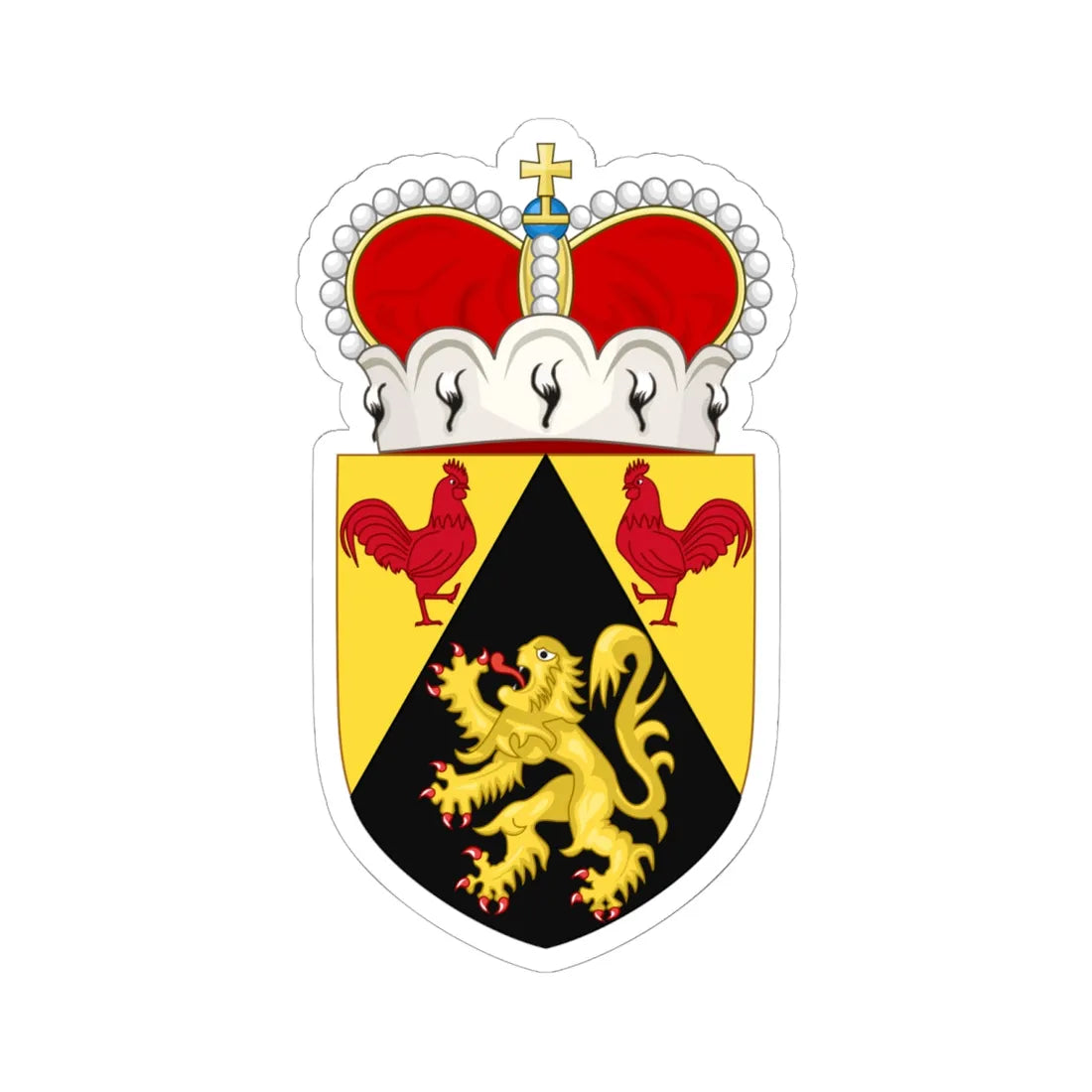 Wapen van Waals-Brabant (Belgium) (Coat of Arms) STICKER Vinyl Kiss-Cut Decal 6 Inch White - The Sticker Space