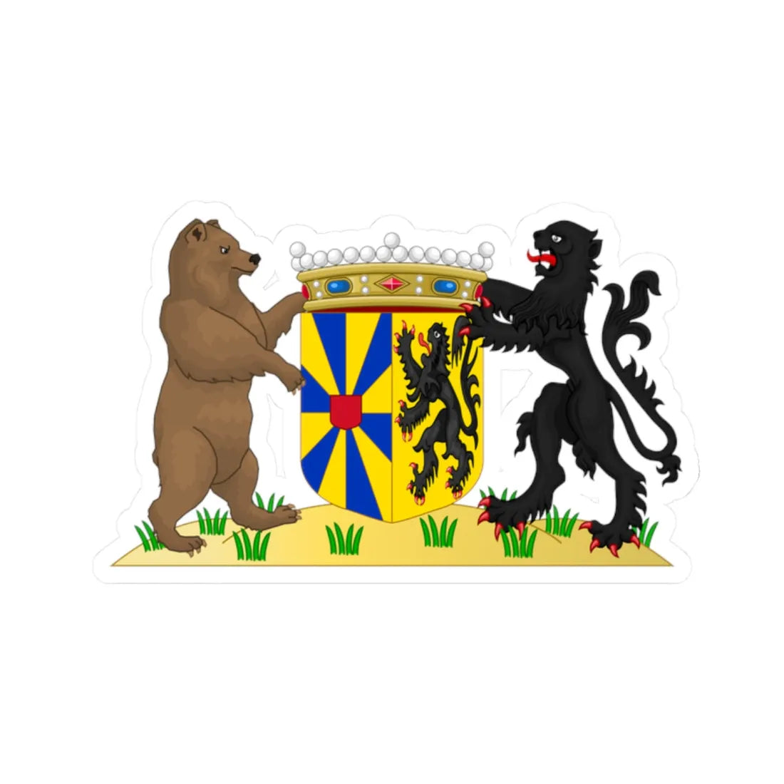 Wapen van West-Vlaanderen (Belgium) (Coat of Arms) STICKER Vinyl Kiss-Cut Decal 2 Inch White - The Sticker Space