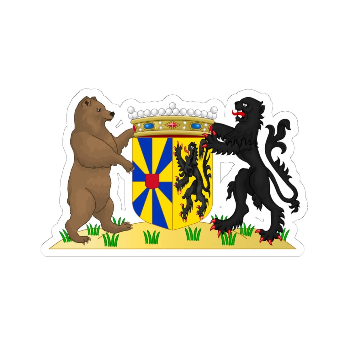 Wapen van West-Vlaanderen (Belgium) (Coat of Arms) STICKER Vinyl Kiss-Cut Decal 6 Inch White - The Sticker Space