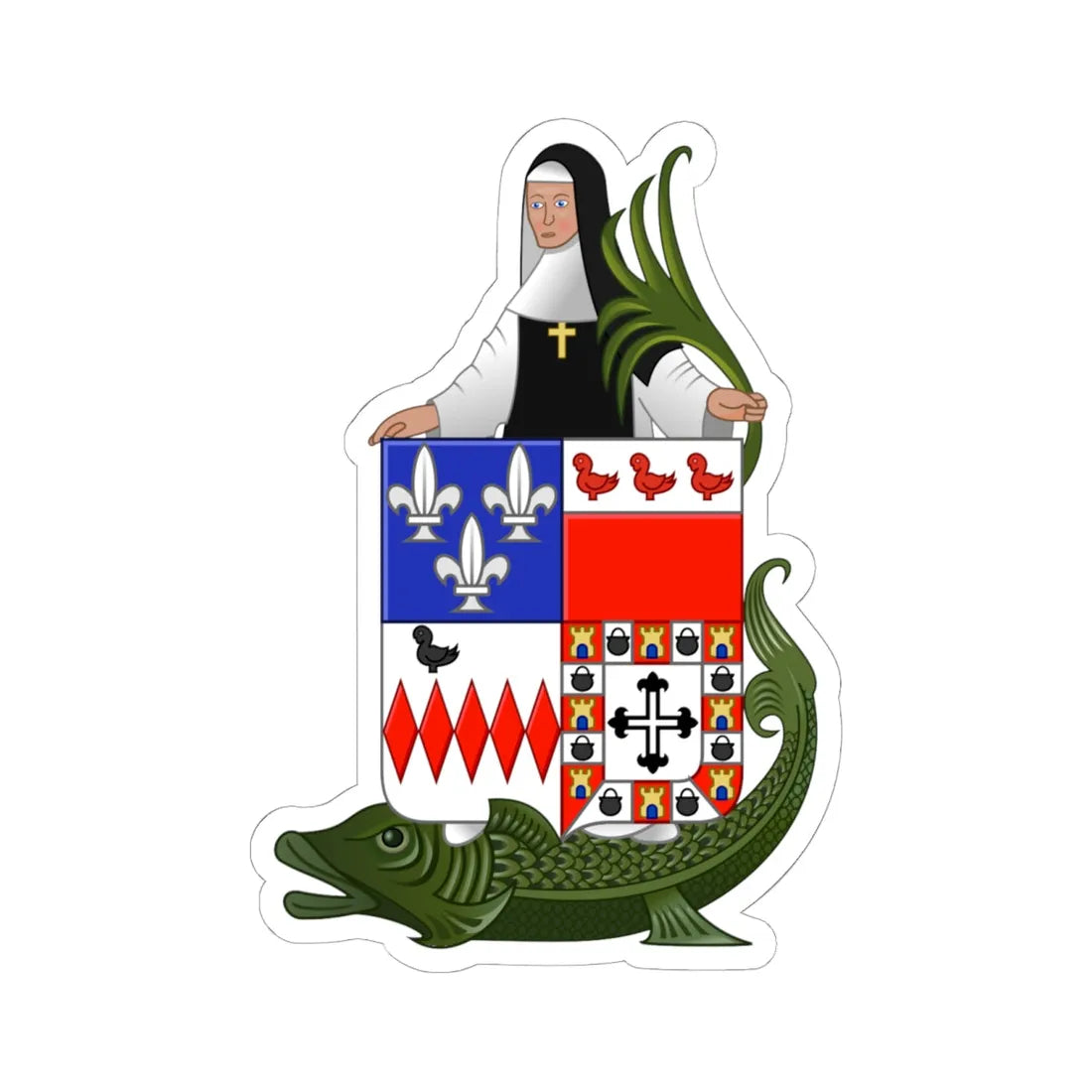 Wapen van Zandhoven (Belgium) (Coat of Arms) STICKER Vinyl Kiss-Cut Decal 6 Inch White - The Sticker Space