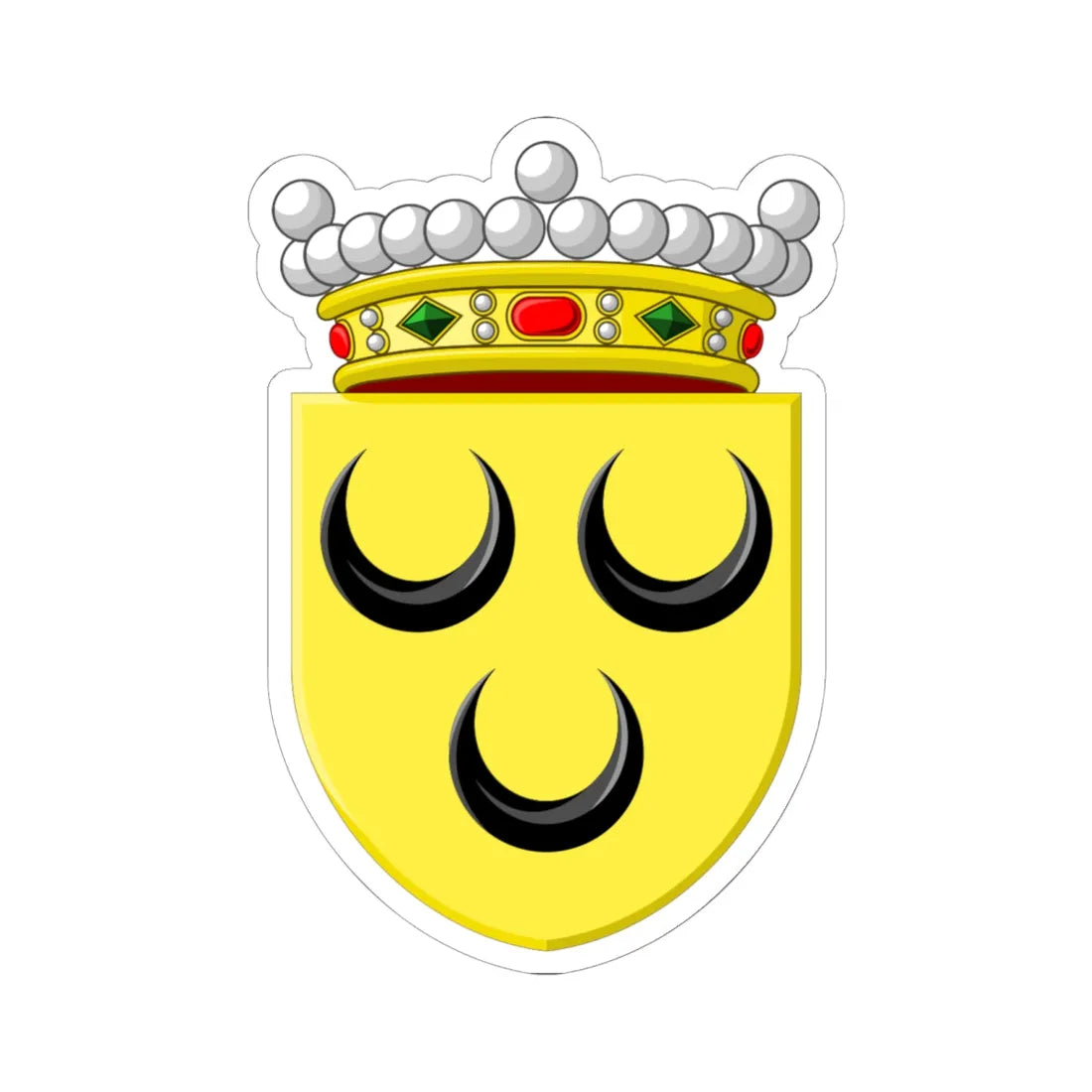 Wapen Voorschoten (Netherlands) (Coat of Arms) STICKER Vinyl Kiss-Cut Decal 6 Inch White - The Sticker Space