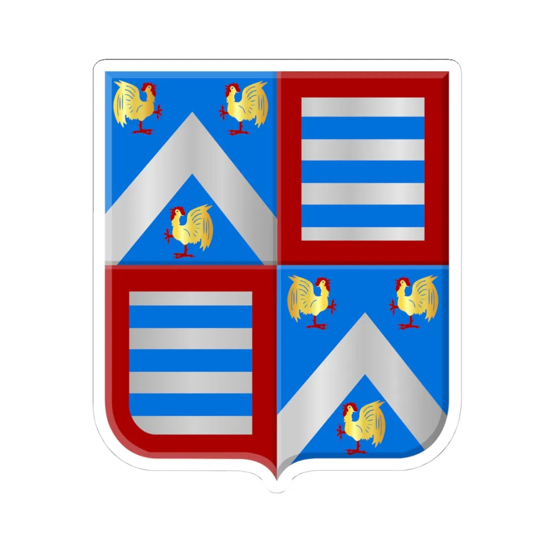 Wapen Westmalle (Belgium) (Coat of Arms) STICKER Vinyl Kiss-Cut Decal 4 Inch White - The Sticker Space