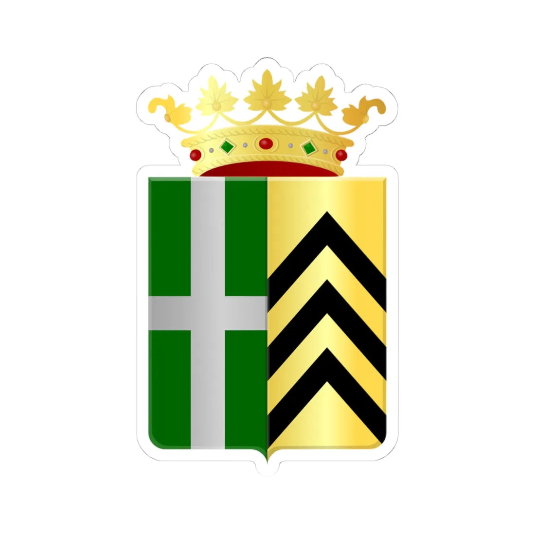 Wapen Zinnik (Belgium) (Coat of Arms) STICKER Vinyl Kiss-Cut Decal 4 Inch White - The Sticker Space