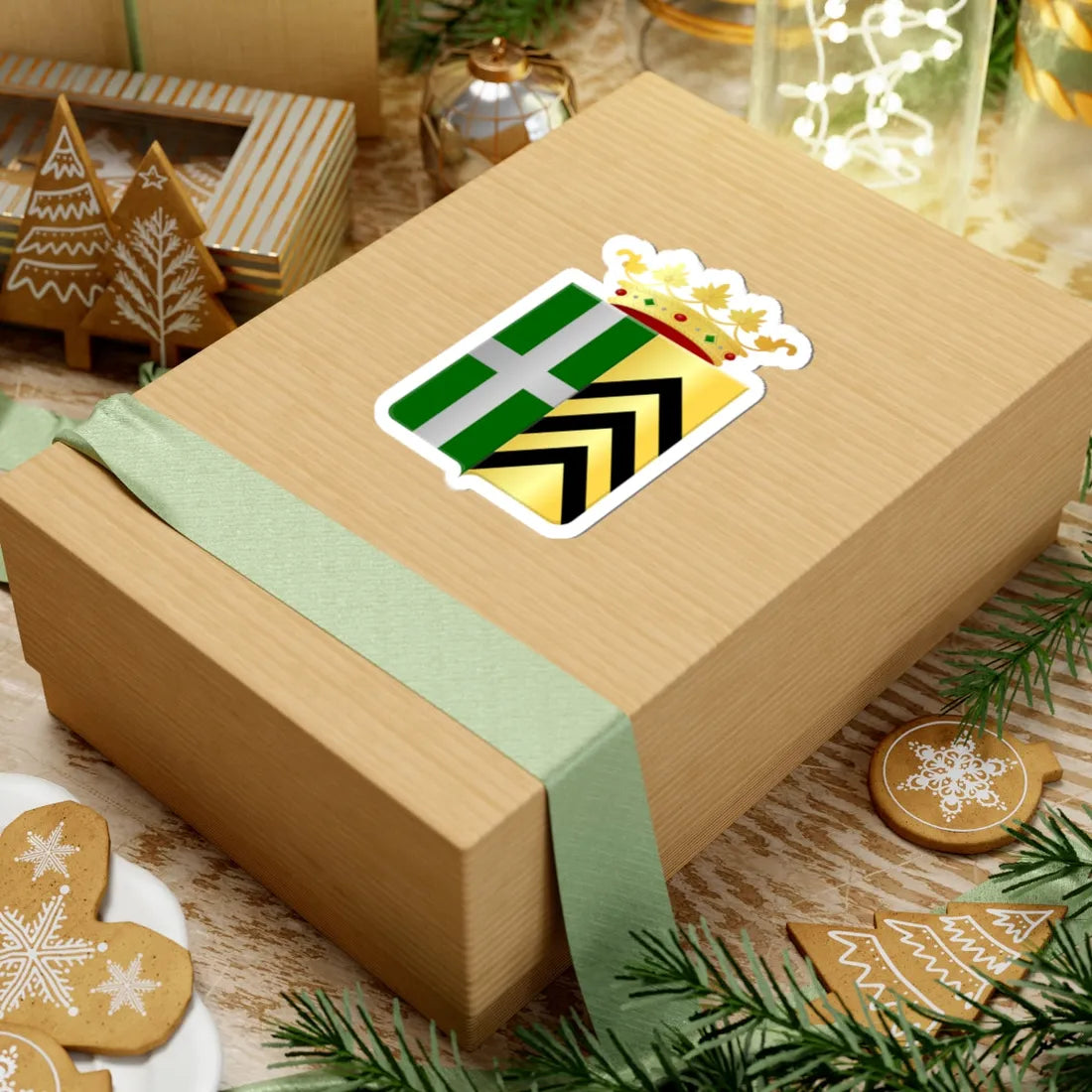 Wapen Zinnik (Belgium) (Coat of Arms) STICKER Vinyl Kiss-Cut Decal - The Sticker Space