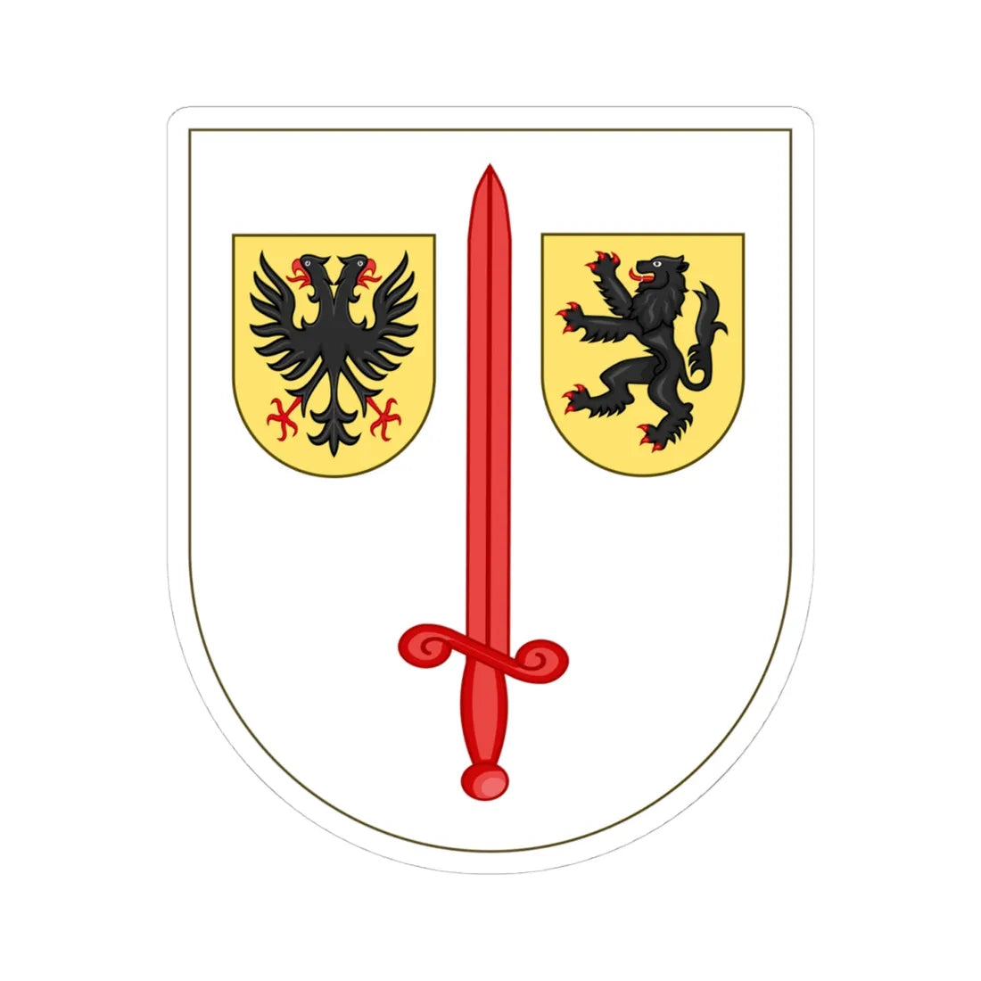 Wappen Aalst Ostflandern (Belgium) (Coat of Arms) STICKER Vinyl Kiss-Cut Decal 4 Inch White - The Sticker Space