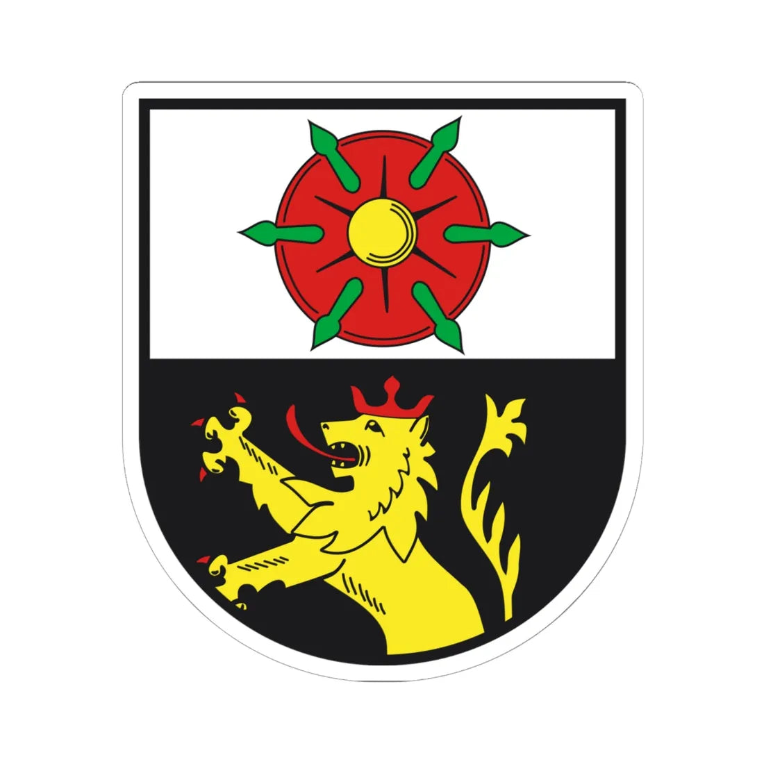 Wappen Achtelsbach (Germany) (Coat of Arms) STICKER Vinyl Kiss-Cut Decal 6 Inch White - The Sticker Space