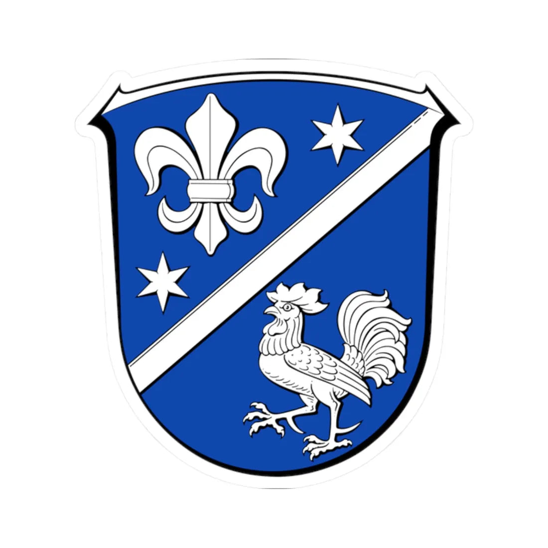 Wappen Alsbach-Hähnlein (Germany) (Coat of Arms) STICKER Vinyl Kiss-Cut Decal 2 Inch White - The Sticker Space