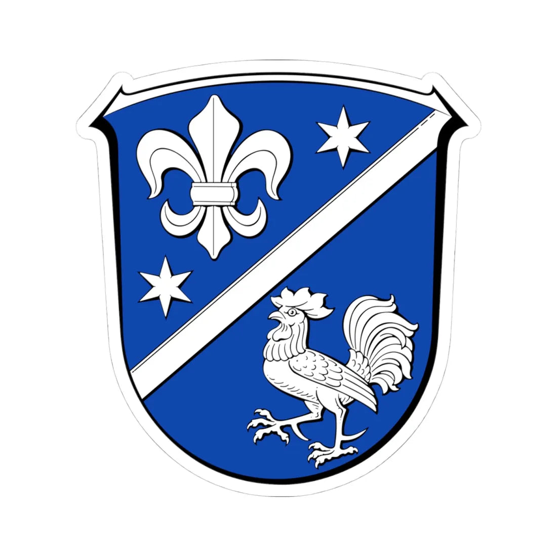 Wappen Alsbach-Hähnlein (Germany) (Coat of Arms) STICKER Vinyl Kiss-Cut Decal 4 Inch White - The Sticker Space