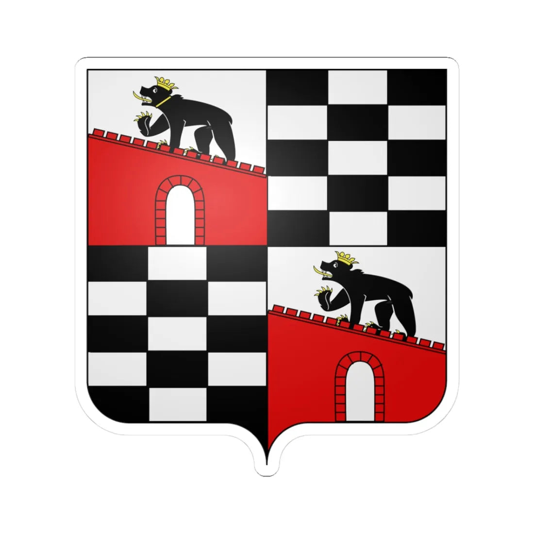 Wappen Anhalt geviert (Germany) (Coat of Arms) STICKER Vinyl Kiss-Cut Decal 3 Inch White - The Sticker Space