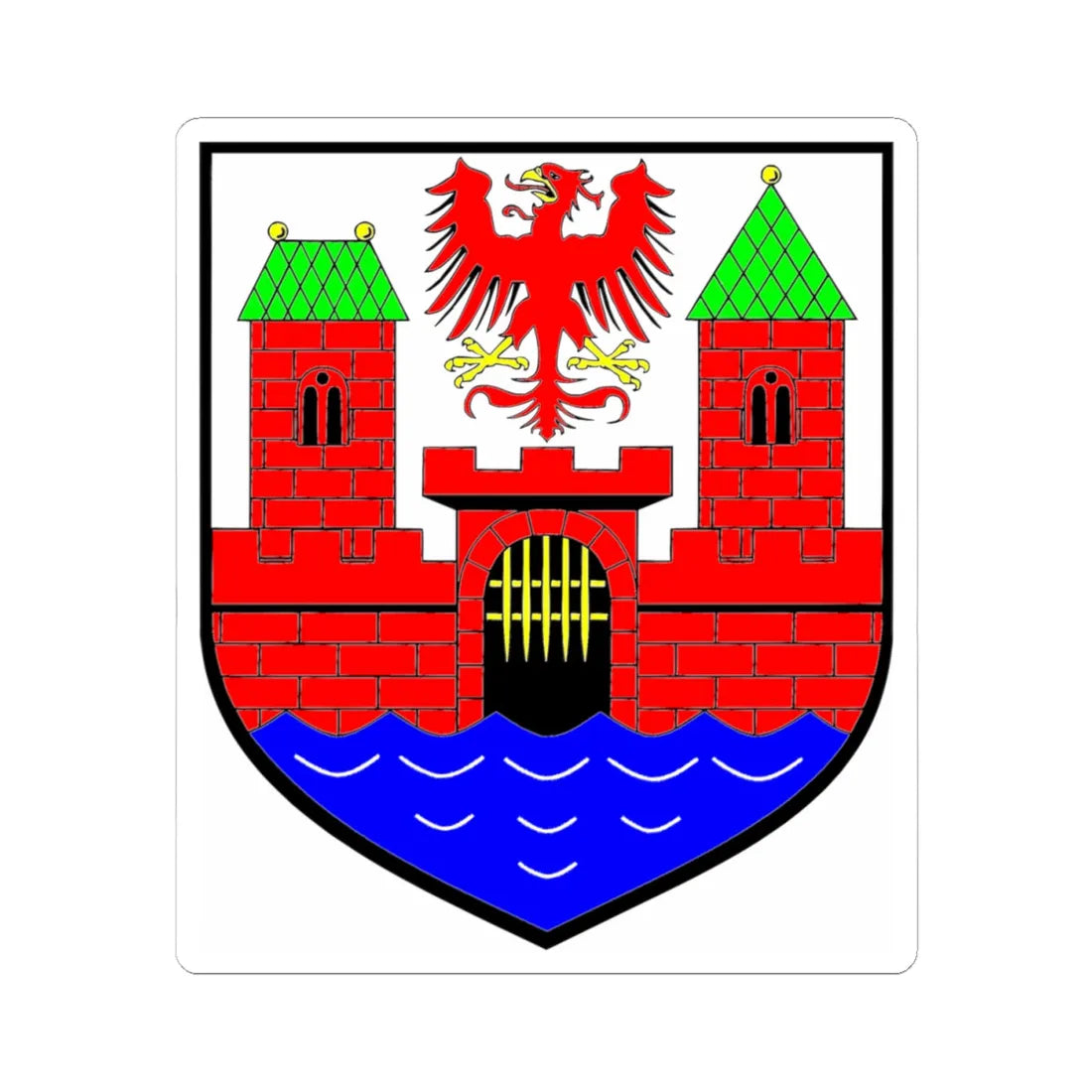 Wappen Arneburg (Germany) (Coat of Arms) STICKER Vinyl Kiss-Cut Decal 4 Inch White - The Sticker Space