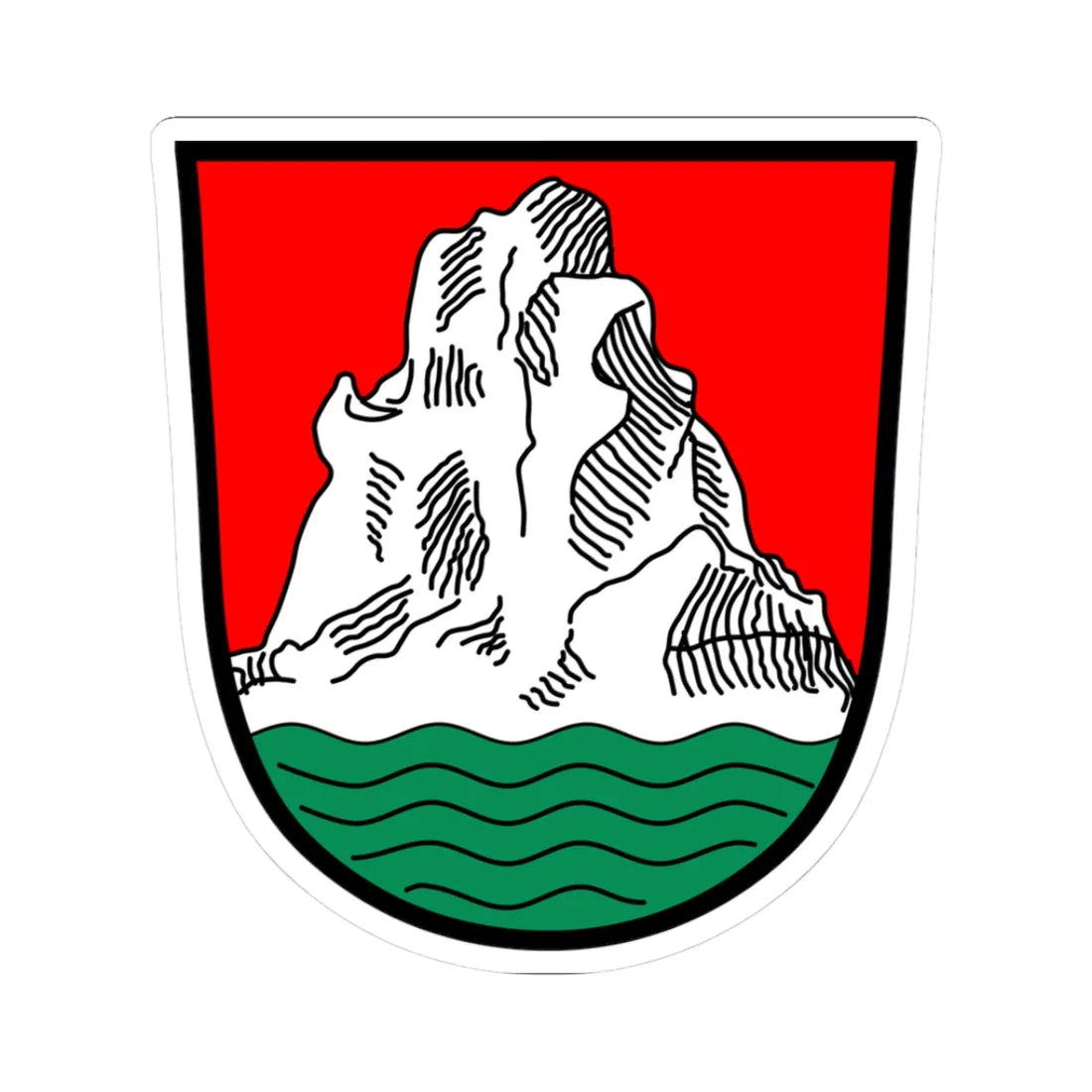 Wappen Bad Griesbach im Rottal (Germany) (Coat of Arms) STICKER Vinyl Kiss-Cut Decal 3 Inch White - The Sticker Space