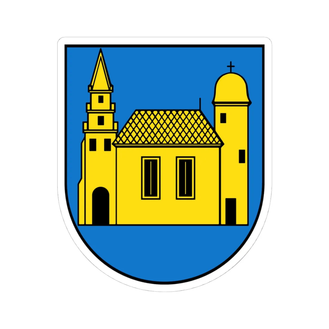 Wappen Bad Lausick (Germany) (Coat of Arms) STICKER Vinyl Kiss-Cut Decal 4 Inch White - The Sticker Space