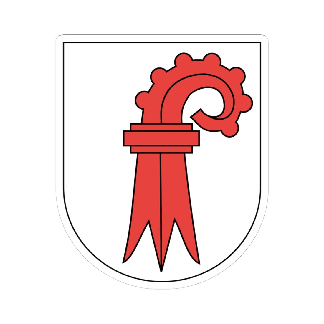 Wappen Basel-Landschaft matt (Switzerland) (Coat of Arms) STICKER Vinyl Kiss-Cut Decal 4 Inch White - The Sticker Space