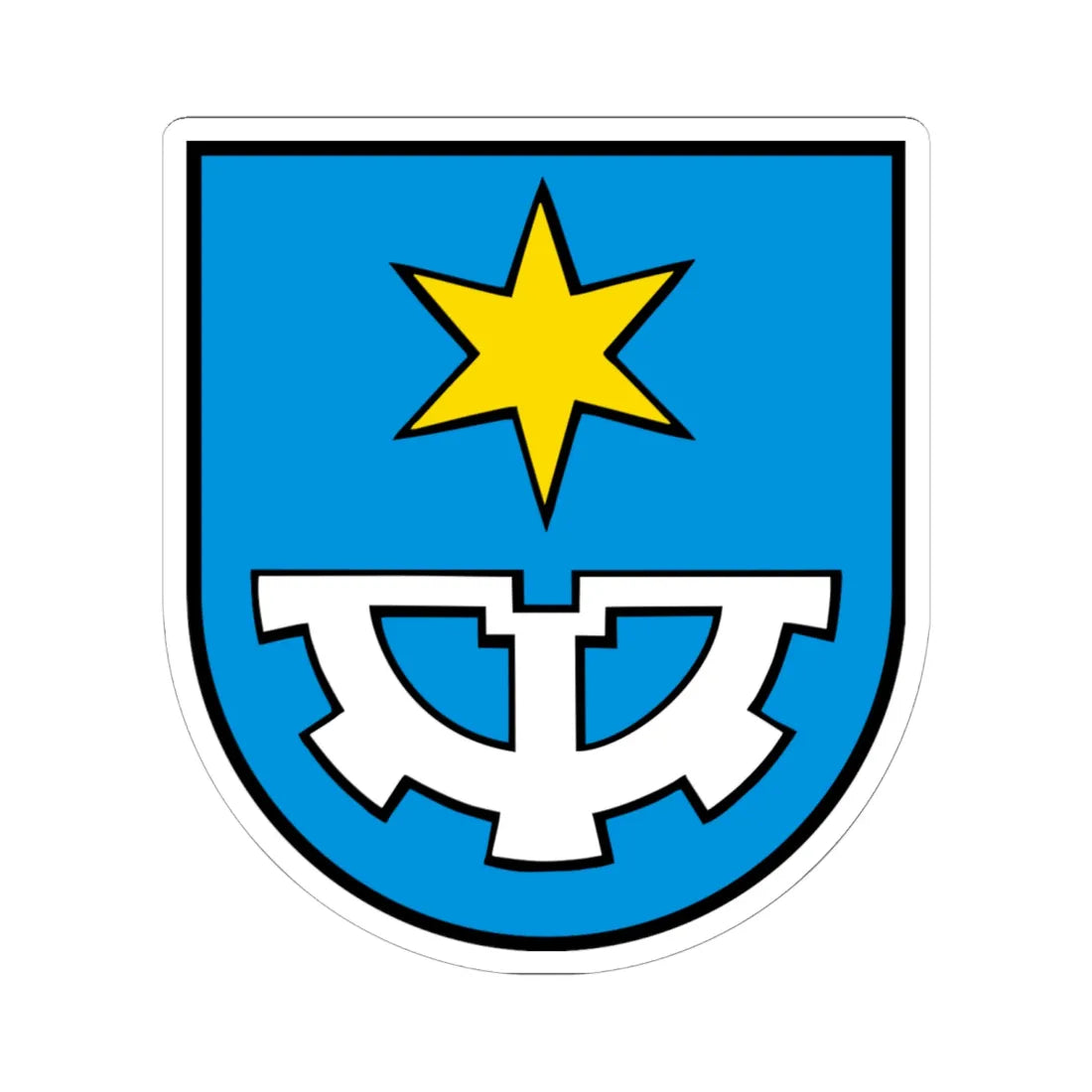 Wappen Böbikon (Switzerland) (Coat of Arms) STICKER Vinyl Kiss-Cut Decal 6 Inch White - The Sticker Space