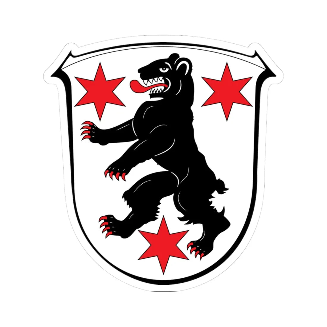 Wappen Beerfelden (Germany) (Coat of Arms) STICKER Vinyl Kiss-Cut Decal 3 Inch White - The Sticker Space