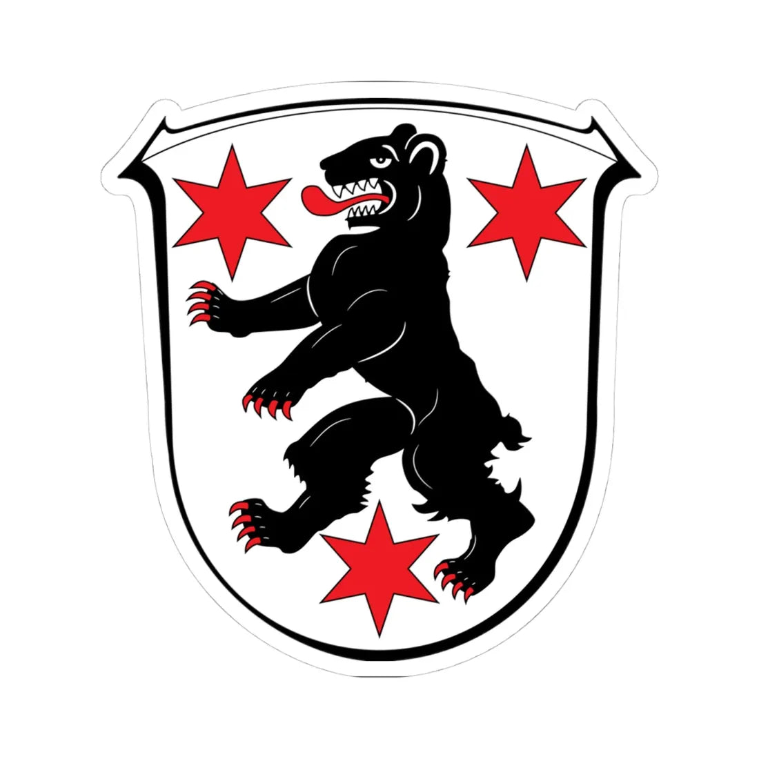 Wappen Beerfelden (Germany) (Coat of Arms) STICKER Vinyl Kiss-Cut Decal 4 Inch White - The Sticker Space