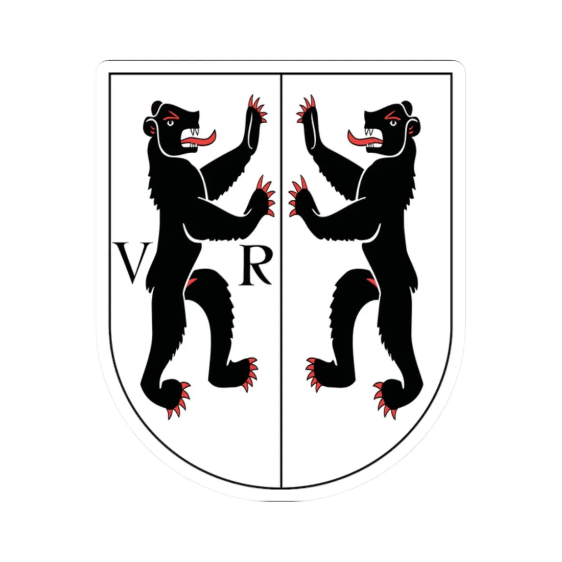 Wappen beider Appenzell 1948 (Switzerland) (Coat of Arms) STICKER Vinyl Kiss-Cut Decal 2 Inch White - The Sticker Space