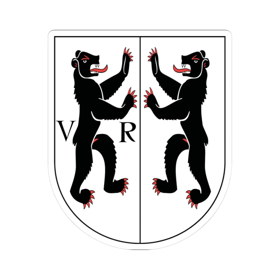 Wappen beider Appenzell 1948 (Switzerland) (Coat of Arms) STICKER Vinyl Kiss-Cut Decal 3 Inch White - The Sticker Space