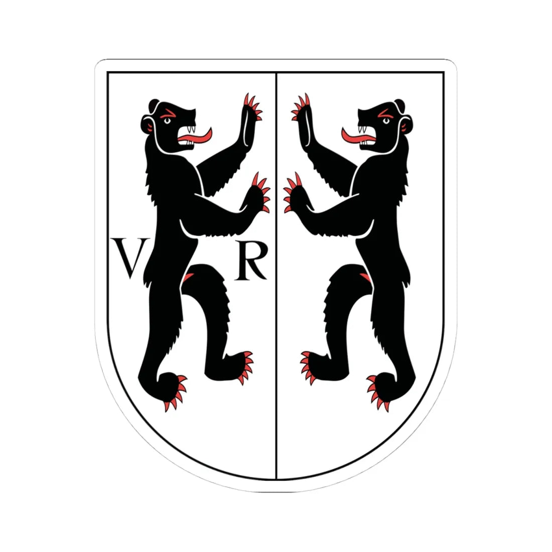 Wappen beider Appenzell 1948 (Switzerland) (Coat of Arms) STICKER Vinyl Kiss-Cut Decal 4 Inch White - The Sticker Space