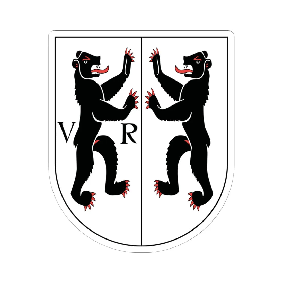Wappen beider Appenzell 1948 (Switzerland) (Coat of Arms) STICKER Vinyl Kiss-Cut Decal 6 Inch White - The Sticker Space