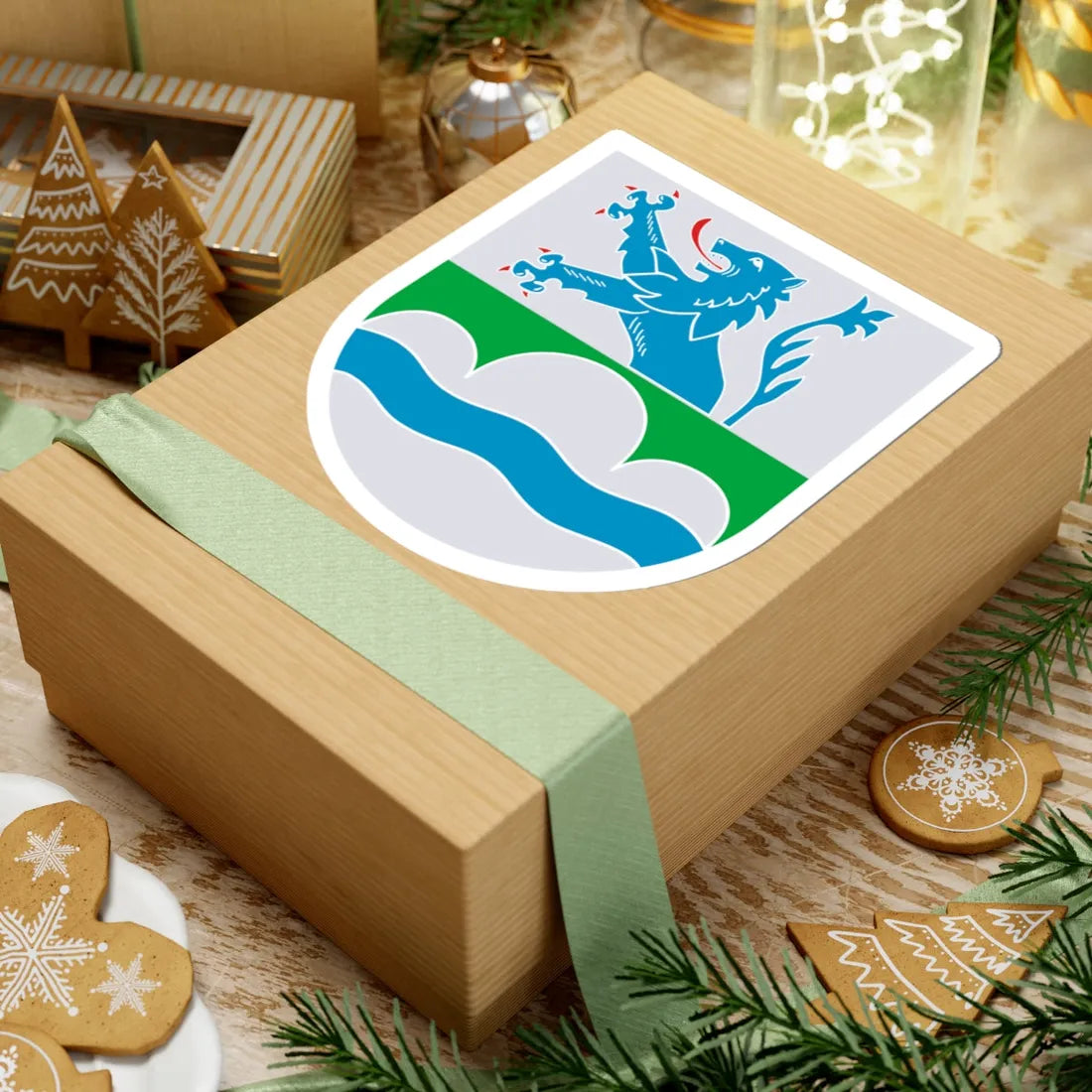 Wappen Berglangenbach (Germany) (Coat of Arms) STICKER Vinyl Kiss-Cut Decal - The Sticker Space