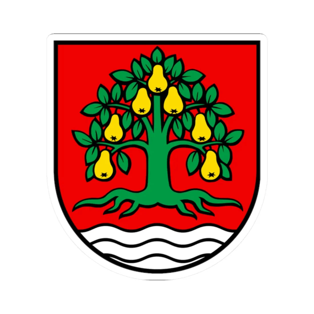 Wappen Birrhard (Switzerland) (Coat of Arms) STICKER Vinyl Kiss-Cut Decal 2 Inch White - The Sticker Space