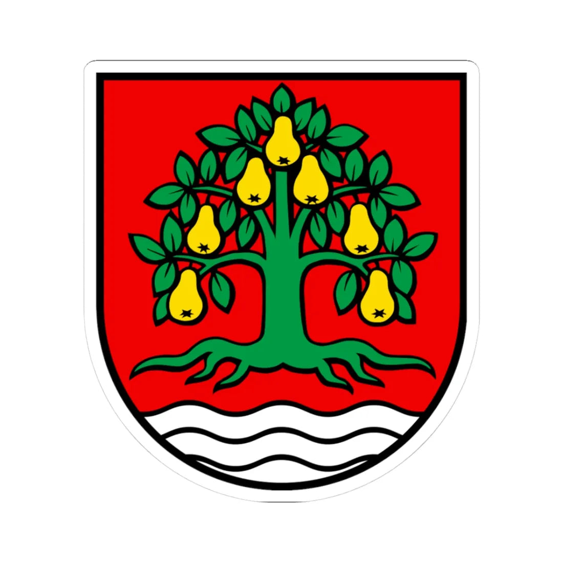 Wappen Birrhard (Switzerland) (Coat of Arms) STICKER Vinyl Kiss-Cut Decal 3 Inch White - The Sticker Space