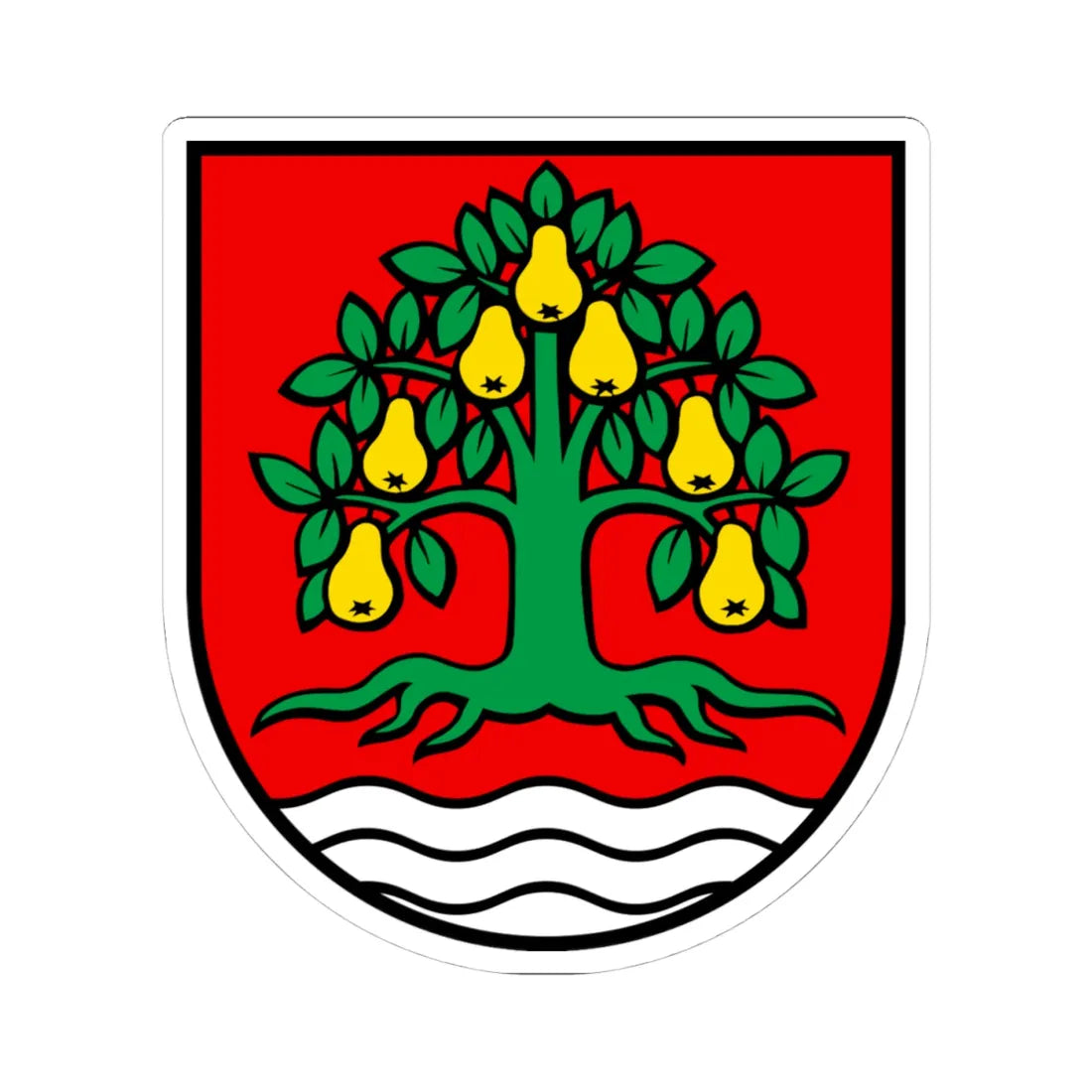 Wappen Birrhard (Switzerland) (Coat of Arms) STICKER Vinyl Kiss-Cut Decal 4 Inch White - The Sticker Space